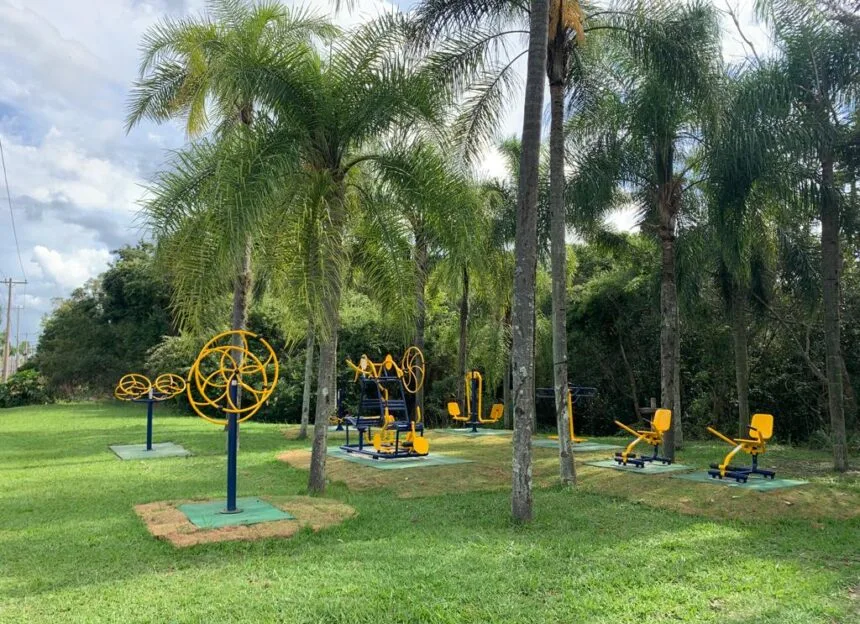 Ecopista com aparelhos de exercício do Ninho Verde II